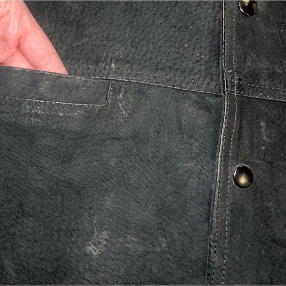 NRA Authentic Gear Men’s Lg Concealed Carry Black Leather Suede Lined Biker Vest - Picture 8 of 13